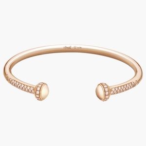 Piaget possession open bangle bracelet in 18k rose gold with diamonds